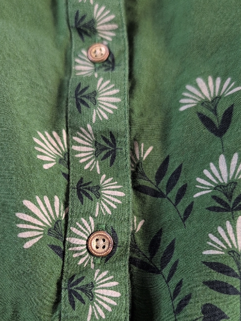 Knox Rose Boho Green Floral Print Blouse - Picture 8 of 9